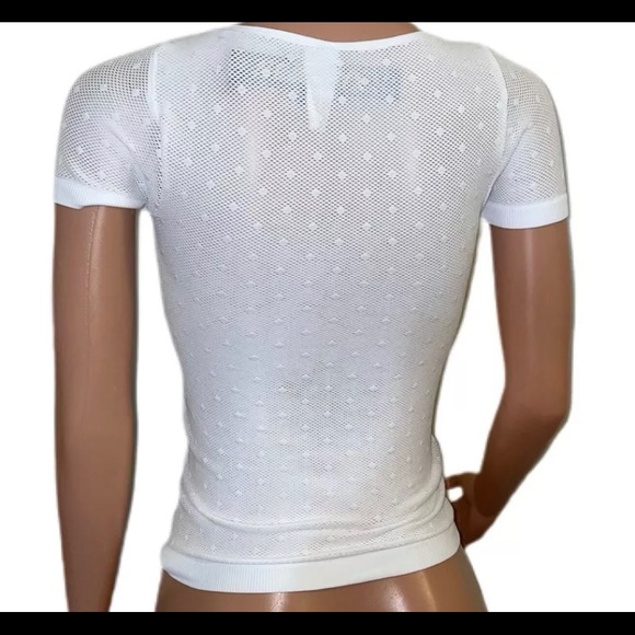 Sexy White Seamless O/S Mesh Back Sleeves Tank Club Casual Basic Party Top New - Picture 2 of 2